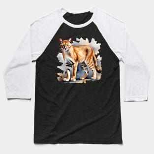 Abstract watercolor of an African Golden Cat Baseball T-Shirt